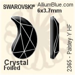 Swarovski Paisley Y Flat Back Hotfix (2365) 6x3.7mm - Color With Aluminum Foiling