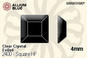 施華洛世奇 正方形 熨底平底石 (2400) 4mm - 透明白色 鋁質水銀底 - 關閉視窗 >> 可點擊圖片