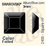 Swarovski Square Flat Back Hotfix (2400) 6mm - Crystal Effect With Aluminum Foiling