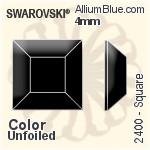 Swarovski Square Flat Back No-Hotfix (2400) 4mm - Crystal Effect Unfoiled