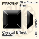 Swarovski Square Flat Back No-Hotfix (2400) 4mm - Color Unfoiled