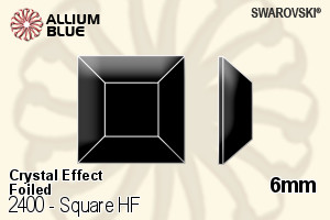 施華洛世奇 正方形 熨底平底石 (2400) 6mm - 白色（半塗層） 鋁質水銀底 - 關閉視窗 >> 可點擊圖片
