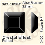 スワロフスキー Square ラインストーン ホットフィックス (2400) 6mm - クリスタル 裏面アルミニウムフォイル