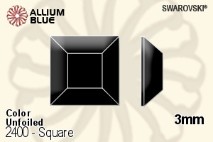 施華洛世奇 正方形 平底石 (2400) 3mm - 顏色 無水銀底