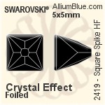 施華洛世奇 正方形 Spike 熨底平底石 (2419) 6x6mm - 顏色（半塗層） 鋁質水銀底