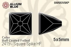 SWAROVSKI 2419 5X5MM BLACK DIAMOND SHIMMER M HF