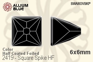 施华洛世奇 正方形 Spike 熨底平底石 (2419) 6x6mm - 颜色（半涂层） 铝质水银底 - 关闭视窗 >> 可点击图片