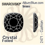 スワロフスキー Cushion ラインストーン (2471) 5mm - クリスタル 裏面プラチナフォイル