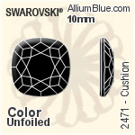 Swarovski Cushion Flat Back No-Hotfix (2471) 10mm - Color With Platinum Foiling