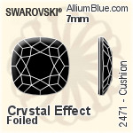 Swarovski Cushion Flat Back No-Hotfix (2471) 7mm - Color With Platinum Foiling