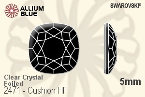 Swarovski Cushion Flat Back Hotfix (2471) 5mm - Clear Crystal With Aluminum Foiling