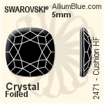 スワロフスキー Cushion ラインストーン ホットフィックス (2471) 7mm - クリスタル 裏面アルミニウムフォイル