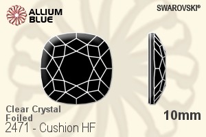 スワロフスキー Cushion ラインストーン ホットフィックス (2471) 10mm - クリスタル 裏面アルミニウムフォイル - ウインドウを閉じる
