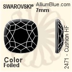 スワロフスキー Cushion ラインストーン ホットフィックス (2471) 10mm - クリスタル エフェクト 裏面アルミニウムフォイル