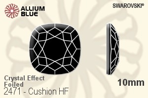 施華洛世奇 Cushion 熨底平底石 (2471) 10mm - 白色（半塗層） 鋁質水銀底