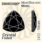 Swarovski Trilliant Flat Back No-Hotfix (2472) 10mm - Color With Platinum Foiling