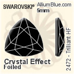 スワロフスキー Trilliant ラインストーン ホットフィックス (2472) 5mm - クリスタル エフェクト 裏面アルミニウムフォイル