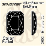 Swarovski Emerald Cut Flat Back No-Hotfix (2602) 8x5.5mm - Color With Platinum Foiling