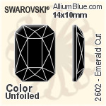 Swarovski Emerald Cut Flat Back No-Hotfix (2602) 14x10mm - Crystal Effect With Platinum Foiling
