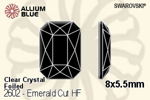 Swarovski Emerald Cut Flat Back Hotfix (2602) 8x5.5mm - Clear Crystal With Aluminum Foiling - Click Image to Close