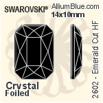 施華洛世奇 Emerald 切工 熨底平底石 (2602) 14x10mm - 透明白色 鋁質水銀底
