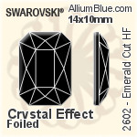 スワロフスキー Emerald カット ラインストーン ホットフィックス (2602) 3.7x2.5mm - クリスタル 裏面アルミニウムフォイル
