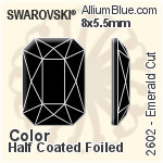 Swarovski Emerald Cut Flat Back No-Hotfix (2602) 8x5.5mm - Color (Half Coated) With Platinum Foiling