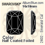 Swarovski Emerald Cut Flat Back No-Hotfix (2602) 14x10mm - Color (Half Coated) With Platinum Foiling