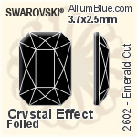 Swarovski Emerald Cut Flat Back No-Hotfix (2602) 14x10mm - Color (Half Coated) With Platinum Foiling