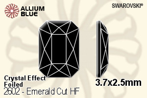施華洛世奇 Emerald 切工 熨底平底石 (2602) 3.7x2.5mm - 白色（半塗層） 鋁質水銀底