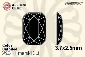 施華洛世奇 Emerald 切工 平底石 (2602) 3.7x2.5mm - 顏色 無水銀底