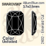 Swarovski Emerald Cut Flat Back No-Hotfix (2602) 14x10mm - Color Unfoiled