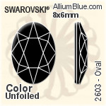 Swarovski Oval Flat Back No-Hotfix (2603) 8x6mm - Clear Crystal With Platinum Foiling