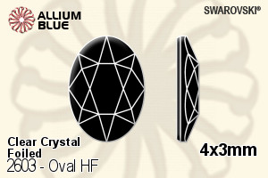 Swarovski Oval Flat Back Hotfix (2603) 4x3mm - Clear Crystal With Aluminum Foiling - Haga Click en la Imagen para Cerrar