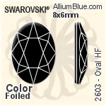 施華洛世奇 橢圓形 熨底平底石 (2603) 8x6mm - 顏色 鋁質水銀底