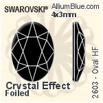 スワロフスキー Oval ラインストーン ホットフィックス (2603) 4x3mm - クリスタル エフェクト 裏面アルミニウムフォイル