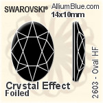 施華洛世奇 橢圓形 熨底平底石 (2603) 14x10mm - 白色（半塗層） 鋁質水銀底