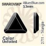 施华洛世奇 Triangle 平底石 (2711) 3.3mm - 白色（半涂层） 白金水银底