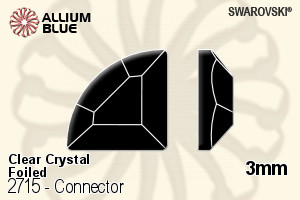 Swarovski Connector Flat Back No-Hotfix (2715) 3mm - Clear Crystal With Platinum Foiling