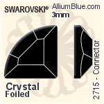 PREMIUM Round Rose Flat Back (PM2000) SS2 - Clear Crystal With Foiling
