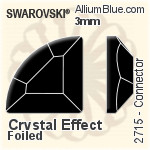 Swarovski Connector Flat Back No-Hotfix (2715) 4mm - Clear Crystal With Platinum Foiling