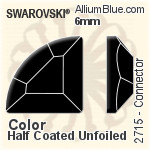 Swarovski Connector Flat Back No-Hotfix (2715) 6mm - Color (Half Coated) Unfoiled