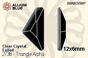 Swarovski Triangle Alpha Flat Back No-Hotfix (2738) 12x6mm - Clear Crystal With Platinum Foiling - Click Image to Close