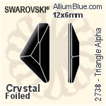 Swarovski Triangle Alpha Flat Back No-Hotfix (2738) 10x5mm - Clear Crystal With Platinum Foiling