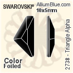 施華洛世奇 Triangle Alpha 平底石 (2738) 10x5mm - 顏色 白金水銀底