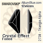 施華洛世奇 Triangle Alpha 平底石 (2738) 12x6mm - 白色（半塗層） 白金水銀底