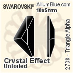 施華洛世奇 Triangle Alpha 平底石 (2738) 10x5mm - 白色（半塗層） 無水銀底