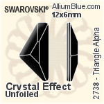 施華洛世奇 Triangle Alpha 平底石 (2738) 12x6mm - 白色（半塗層） 無水銀底