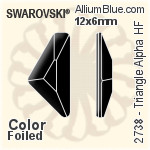 施華洛世奇 Triangle Alpha 熨底平底石 (2738) 12x6mm - 白色（半塗層） 鋁質水銀底