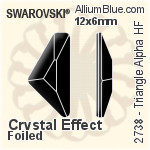 施華洛世奇 Triangle Alpha 熨底平底石 (2738) 12x6mm - 顏色（半塗層） 鋁質水銀底
